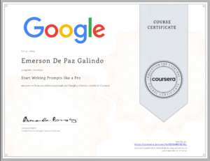 cert coursera Start Writing Prompts like a Pro